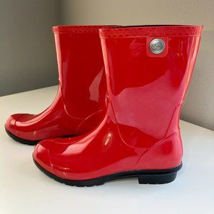UGG  Red Rain Boots Size 10